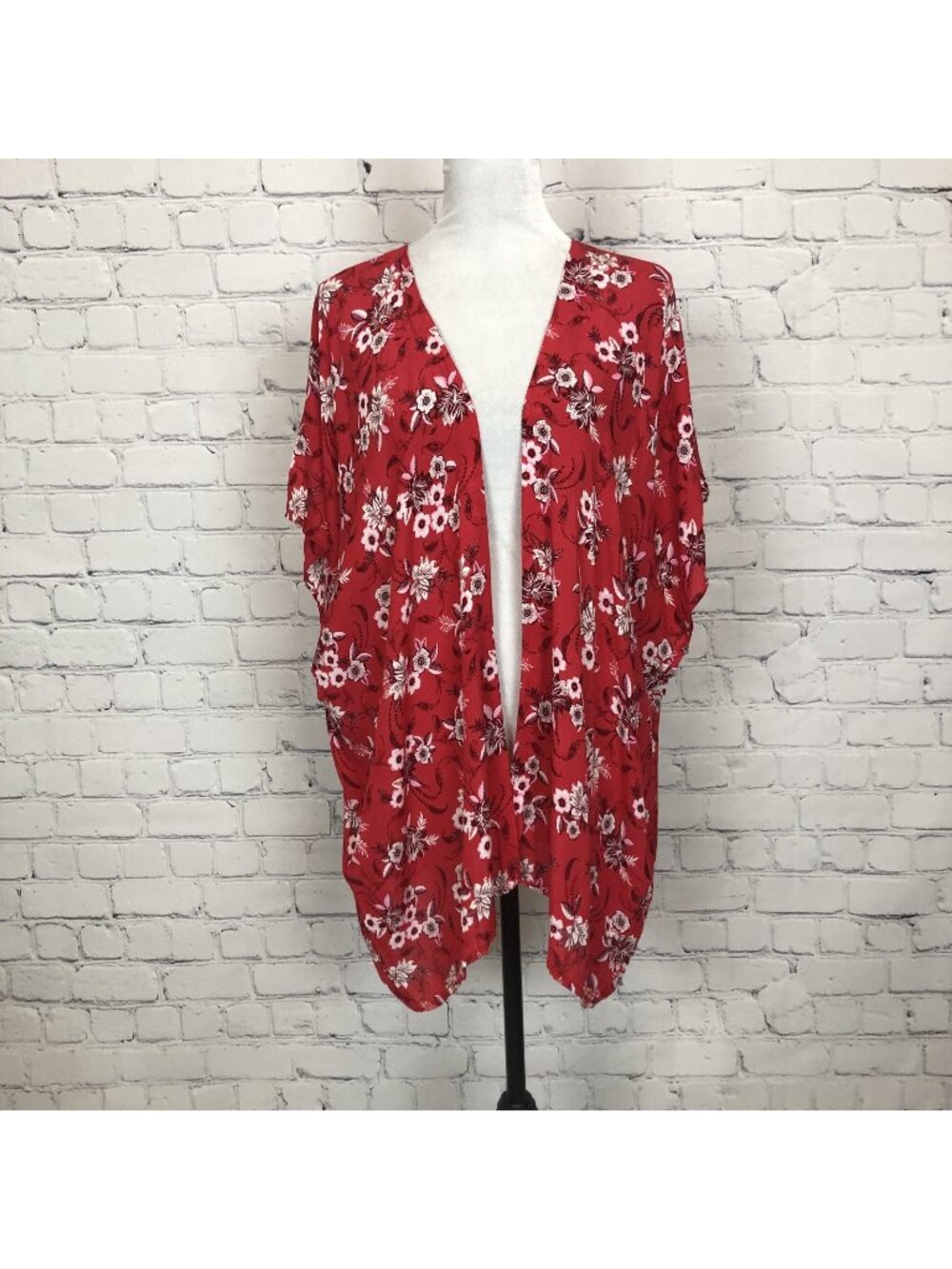 Loft Red Floral Kimono Size XS/S